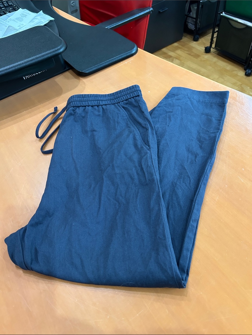 COS Women's Straight-Leg Drawstring Pants in Navy